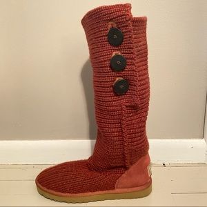 UGG Classic Cardy Knit Size 10 Burgundy Boots